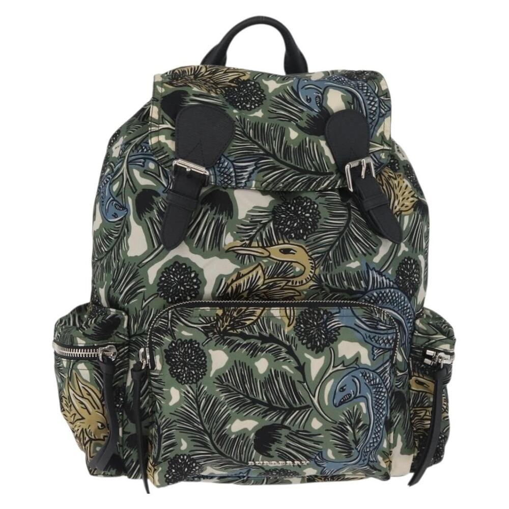 Burberry Nylon Green Silver Backpack